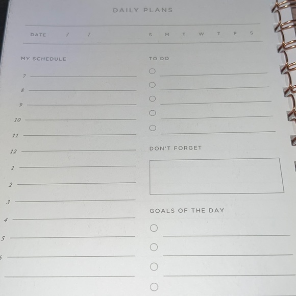 moon phase: rose gold on vegan leather NON-dated daily planner-spiral bound-NWT - Picture 6 of 10